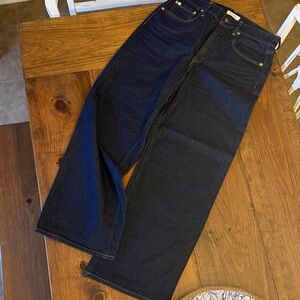 Elegant Dark Blue Wide Leg Jeans